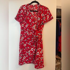 Red floral sun dress